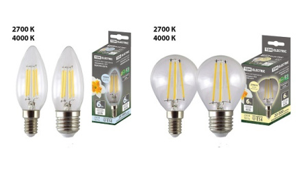 Лампа светодиодная "Филамент" А60-12 Вт-230 В-4000 К–E27 TDM