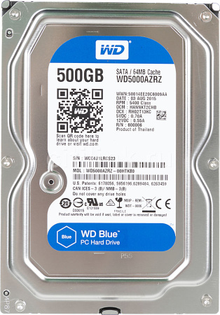 Жесткий диск WD Blue WD5000, 500Гб, HDD, SATA III, 3.5"