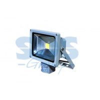Прожектор уличный LED, Cold White, 20W, 220В, 1400 Lm, IP65, с датчиком движения. Lamper