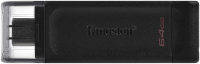 Флешка USB (Type-C) KINGSTON DataTraveler 70 DT70/64GB 64ГБ, USB3.0, черный