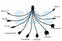 USB кабель 10 в 1 microUSB/miniUSB/30 pin/LG Chocolate/Samsung/SonyEricsson/DC 3. 5/DC 4. 0/Nokia