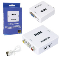 Адаптер Mini AV2VGA 1080p Converter to 3 rca