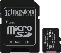 Карта памяти microSDXC UHS-I U1 KINGSTON CanvSelect Plus 128 ГБ, 100 МБ/с, Class 10, SDCS2/128GB 