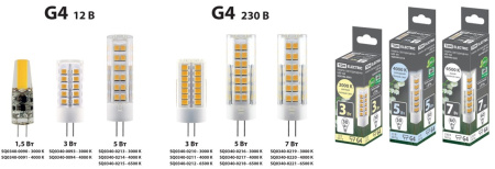 Лампа светодиодная G4-7 Вт-230 В-4000 К, SMD, 18,5x57 мм TDM