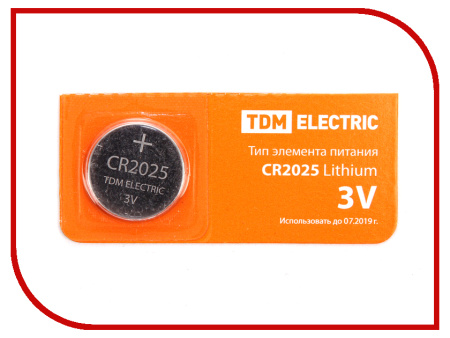 Элемент питания CR2025 Lithium 3V BP-5 TDM