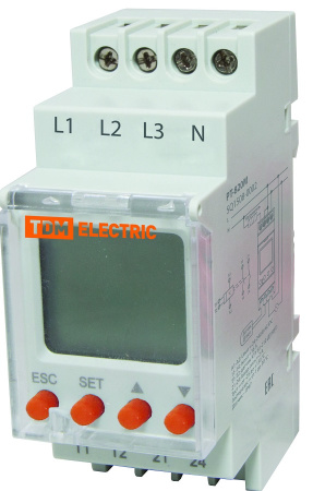 Реле напряжения 3ф серии РН 12-3х400/230В (LCD-дисплей, 1нр+1нз-контакты) TDM
